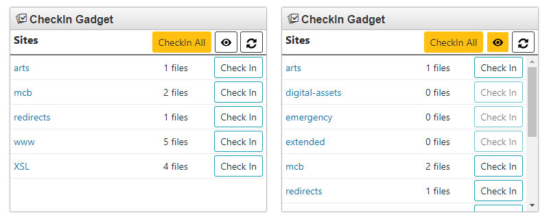 Demo of the Checkin Gadget